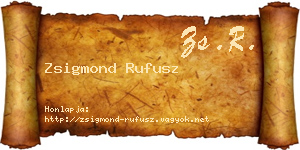 Zsigmond Rufusz névjegykártya